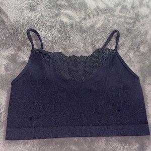 Black Laced Crop Top
